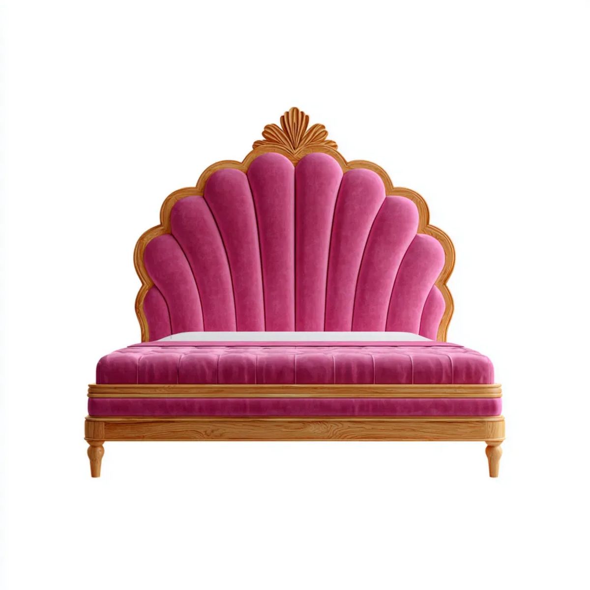 Łóżko dwuosobowe, Podwójne łóżko 160 x 200 cm różowe fuksja w Belarvelvet i Belarlive Belarwood, Belarhead of bed Belarshell