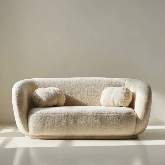 Sofa, 2-osobowa sofa beżowa krema w zatrzasku tkaniny brązowy, 170 x 90 x 75 cm