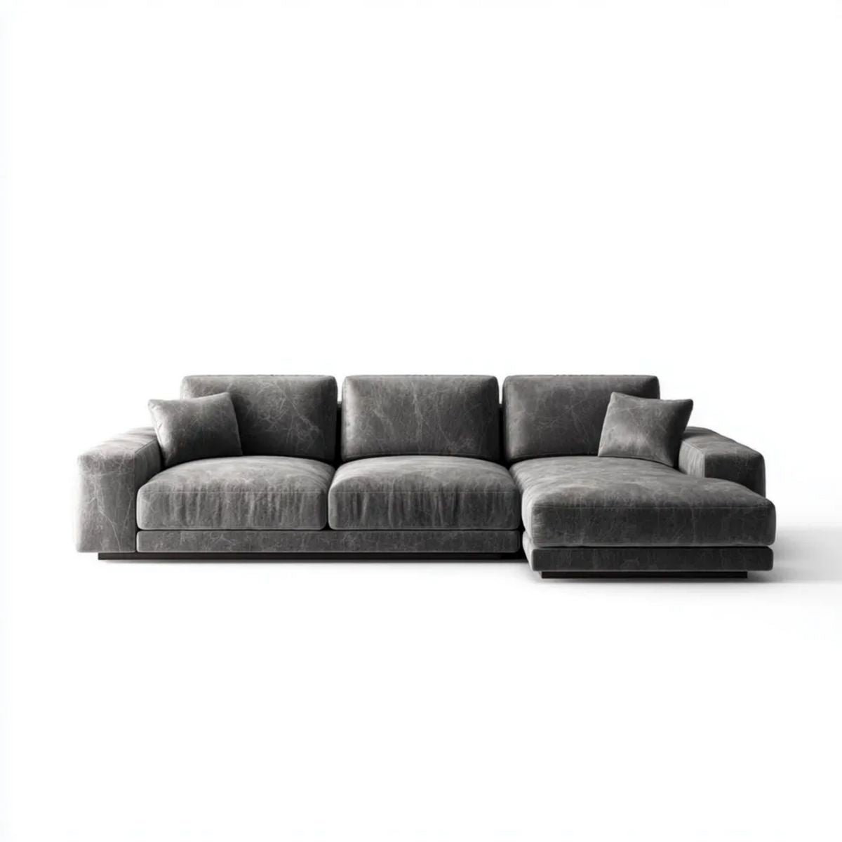 Sofa, 3-osobowa w kolorze prostym narożnik sofa w mikrowłóknie poliestrowy antracyt szary 280 x 165 x 85 cm