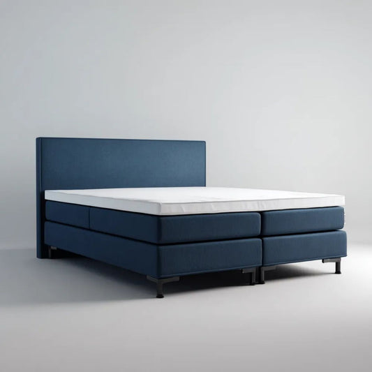 Łóżko dwuosobowe, Podwójne łóżko z podwójnym boxspring w poliestrze Beyblue Beyonnight 180 x 200 cm z materacem