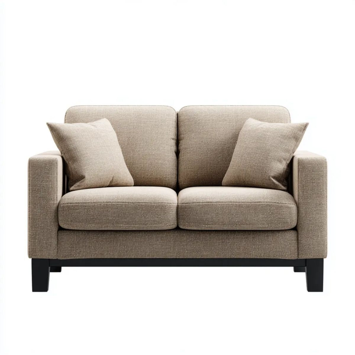 Sofa, Podwójna sofa w poliestrze z czarnymi nóżkami, 140 x 85 x 85 cm