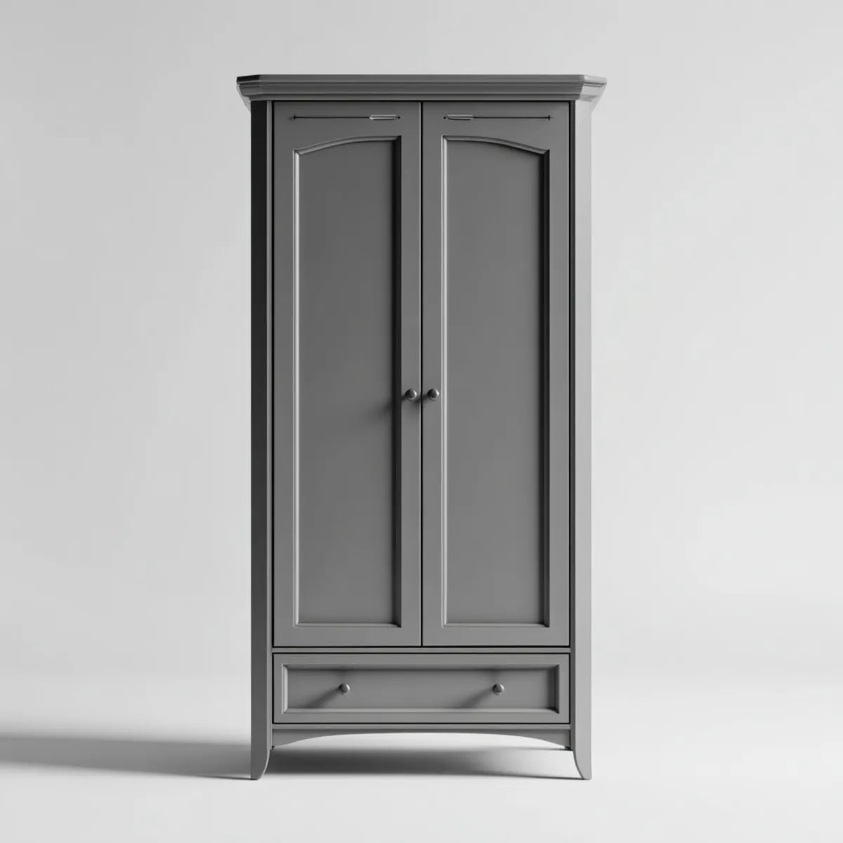 Szafa szarość 90 x 55 x 200 cm MDF 2 drzwi 1 szuflada prostokątna