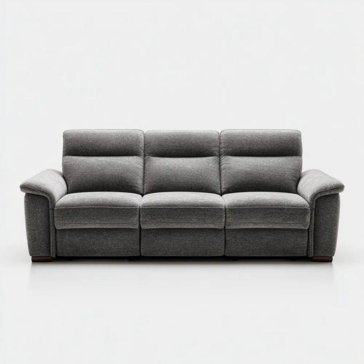 Sofa, 3-osobowa wyprostowany relaks sofa wyprostowana szara poliester 210 x 95 x 100 cm