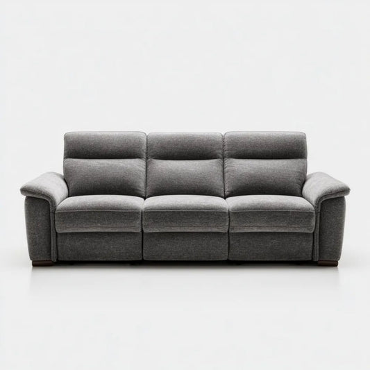 Sofa, 3-osobowa wyprostowany relaks sofa wyprostowana szara poliester 210 x 95 x 100 cm
