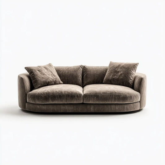 Sofa, 2-osobowa sofa w willvelvet, zaokrąglony kształt, 180 x 95 x 75 cm