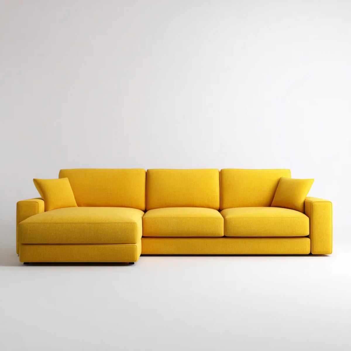 Sofa, 3-osobowa poliestrowy sofa z szezlongiem po lewej stronie, 280 × 160 × 85 cm
