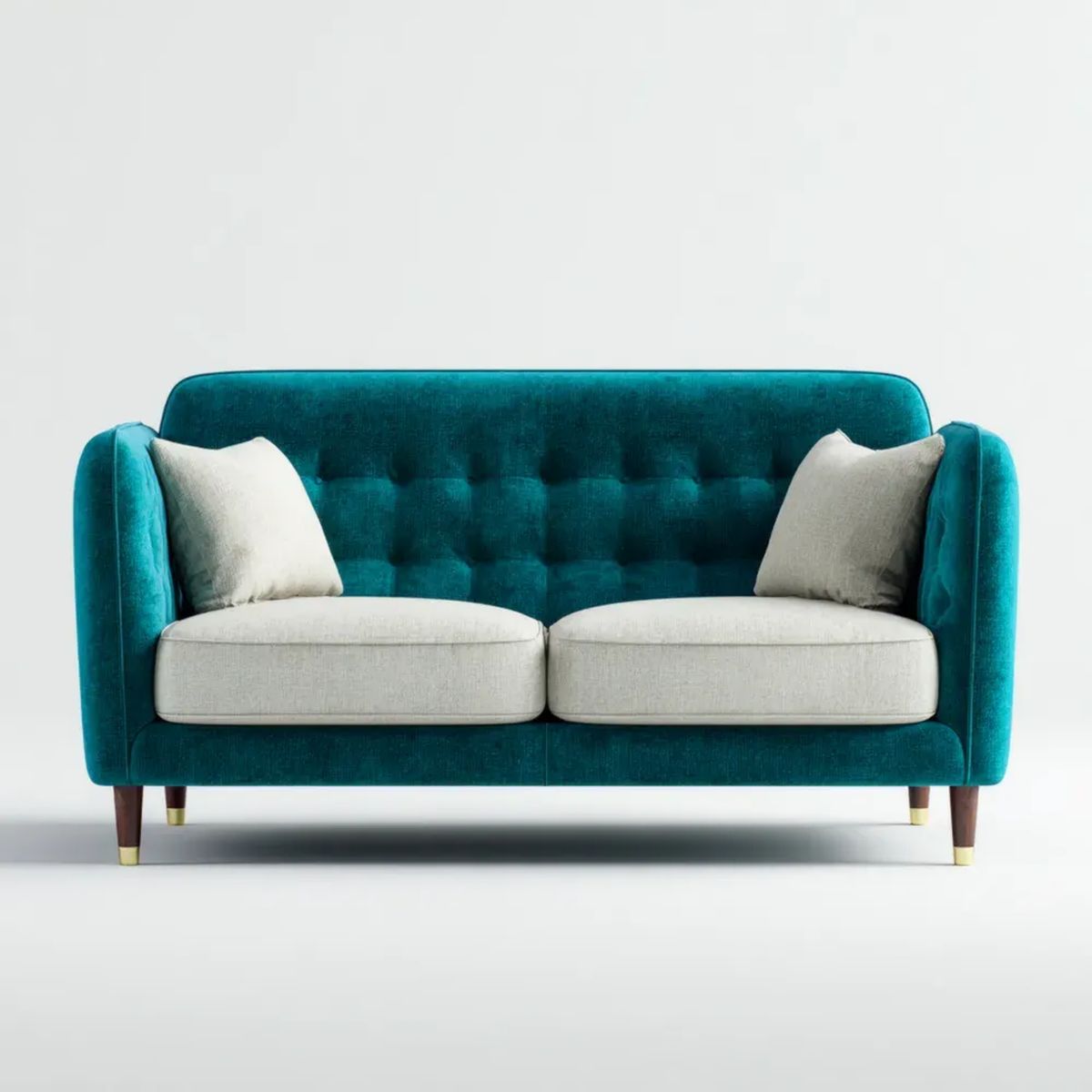 Sofa, 2-osobowa sofa solanka turkusowa i poliester epsovelvet 150 x 85 x 85 cm