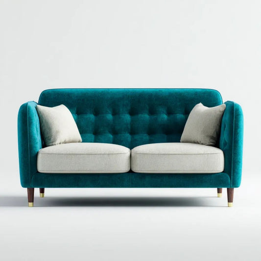 Sofa, 2-osobowa sofa solanka turkusowa i poliester epsovelvet 150 x 85 x 85 cm