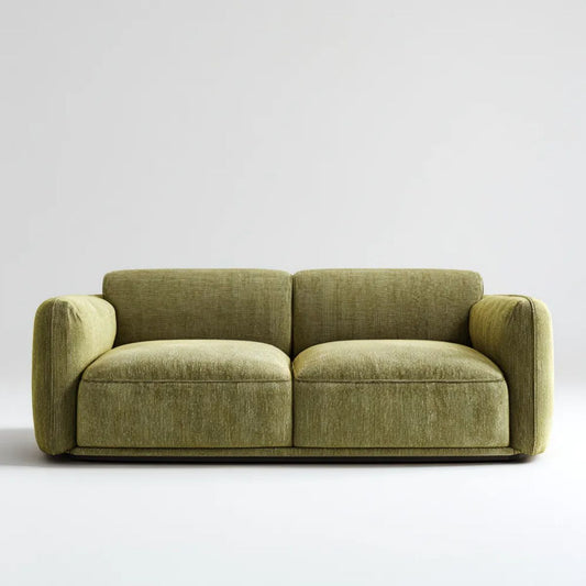 Sofa, 2 kwadratowe proste sofa w oliwie oliwkowej zielona w wiklinowym wiklinie, 180 x 90 x 78 cm