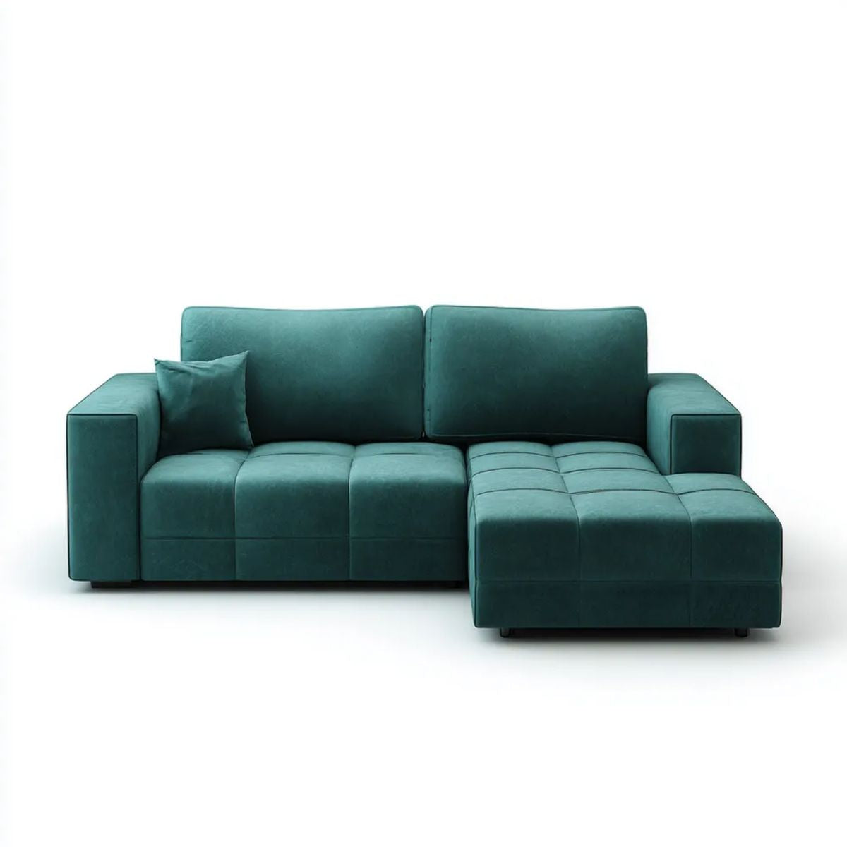 Sofa, 3-osobowa w rogu prostokątnym sofa w zielonym kolorze pustak 230 x 150 x 85 cm