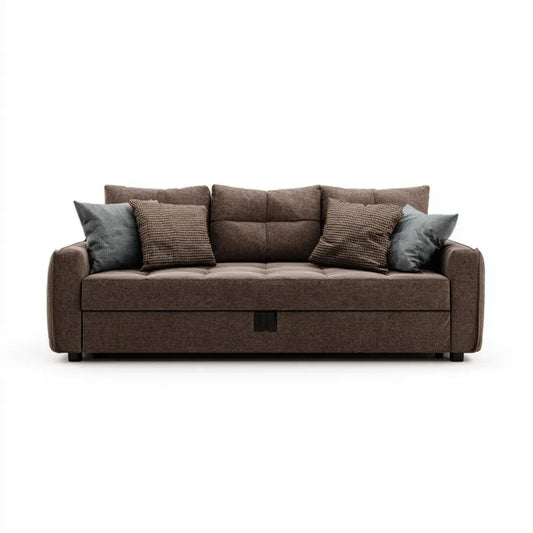 Sofa, 3-osobowa sofa rozkładana w poliestrze 220 x 90 x 88 cm, spanie 190 x 140 cm